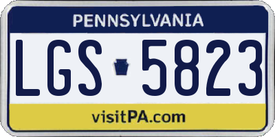 PA license plate LGS5823