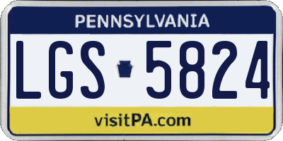 PA license plate LGS5824
