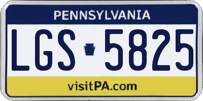 PA license plate LGS5825