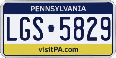 PA license plate LGS5829