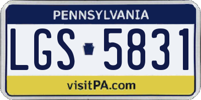 PA license plate LGS5831