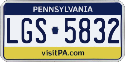 PA license plate LGS5832