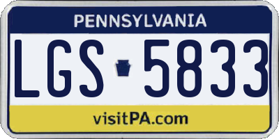 PA license plate LGS5833