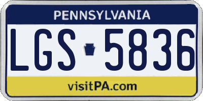 PA license plate LGS5836
