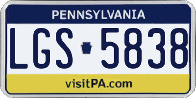 PA license plate LGS5838