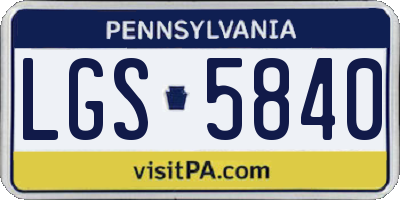 PA license plate LGS5840