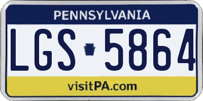 PA license plate LGS5864