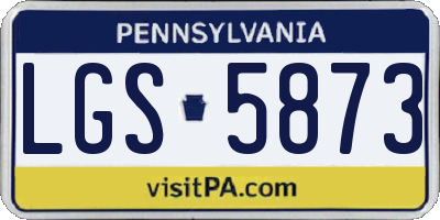 PA license plate LGS5873