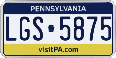 PA license plate LGS5875