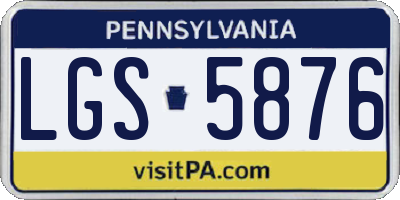 PA license plate LGS5876