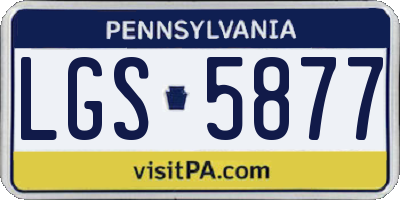 PA license plate LGS5877