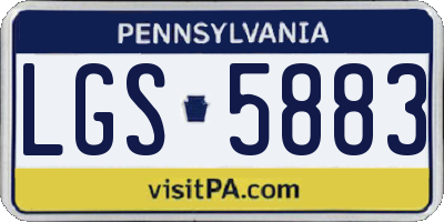 PA license plate LGS5883