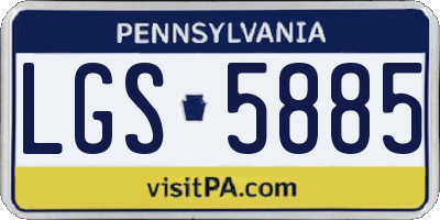 PA license plate LGS5885