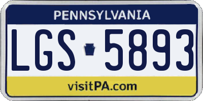 PA license plate LGS5893