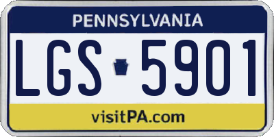 PA license plate LGS5901
