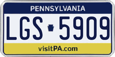 PA license plate LGS5909