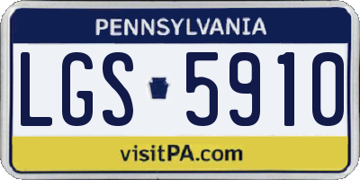 PA license plate LGS5910