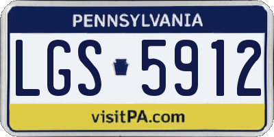 PA license plate LGS5912