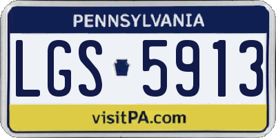 PA license plate LGS5913