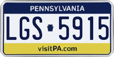 PA license plate LGS5915