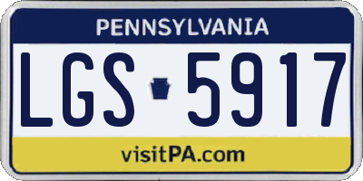 PA license plate LGS5917