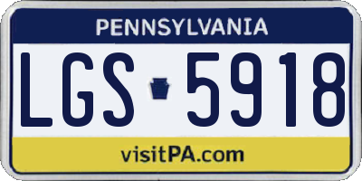 PA license plate LGS5918