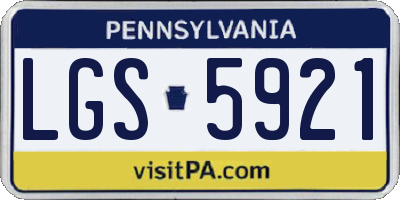 PA license plate LGS5921