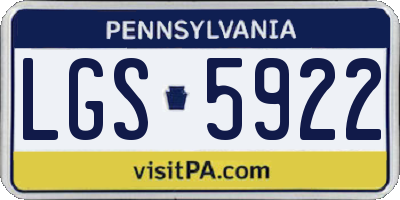 PA license plate LGS5922