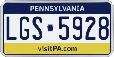 PA license plate LGS5928