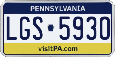 PA license plate LGS5930
