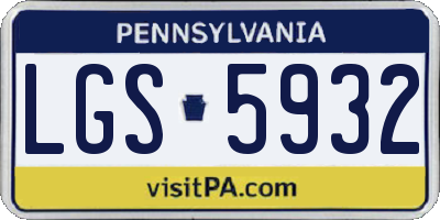 PA license plate LGS5932
