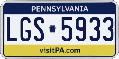 PA license plate LGS5933