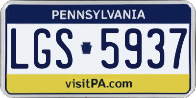 PA license plate LGS5937