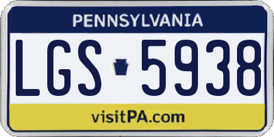 PA license plate LGS5938