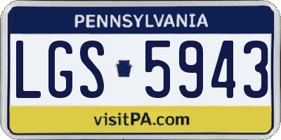 PA license plate LGS5943
