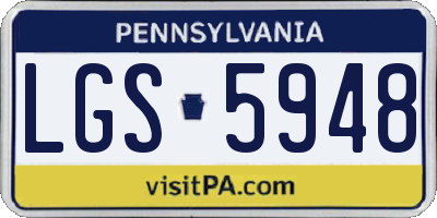 PA license plate LGS5948
