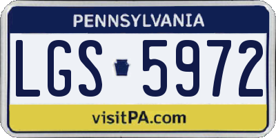 PA license plate LGS5972