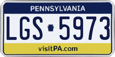 PA license plate LGS5973