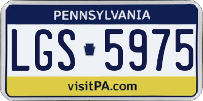 PA license plate LGS5975