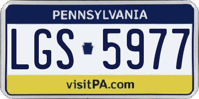 PA license plate LGS5977