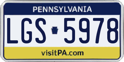 PA license plate LGS5978