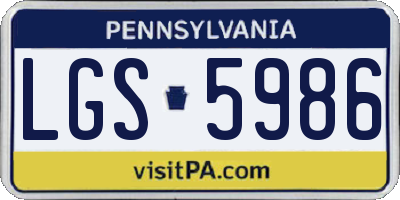PA license plate LGS5986