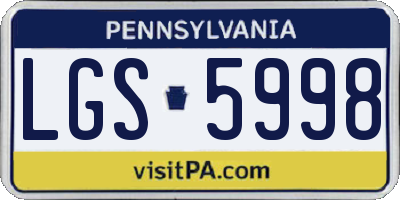PA license plate LGS5998