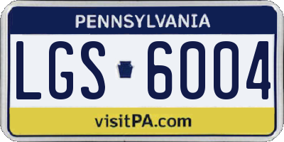 PA license plate LGS6004