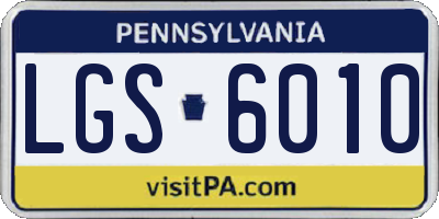 PA license plate LGS6010