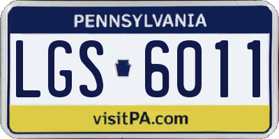 PA license plate LGS6011