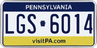 PA license plate LGS6014