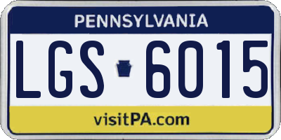 PA license plate LGS6015