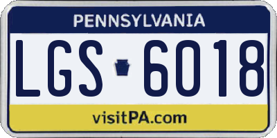 PA license plate LGS6018