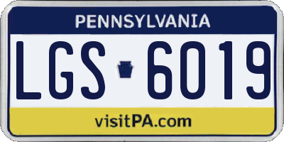 PA license plate LGS6019
